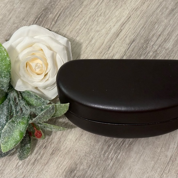 MICHAEL KORS Dark Brown GLASSES CASE Eyeglass Hard Shell Clam Case NEVER USED - Picture 5 of 7